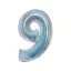 Nummer Holographic Silberne Nummer 9 Folienballon 76 cm