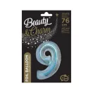 Nummer Holographic Silberne Nummer 9 Folienballon 76 cm