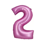 Nummer Satin Pink, Rosa Nummer 2 Folienballon 76 cm