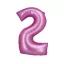 Nummer Satin Pink, Rosa Nummer 2 Folienballon 76 cm