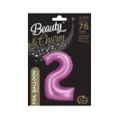 Nummer Satin Pink, Rosa Nummer 2 Folienballon 76 cm