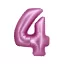 Nummer Satin Pink, Rosa Nummer 4 Folienballon 76 cm