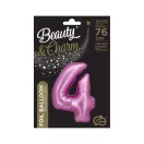 Nummer Satin Pink, Rosa Nummer 4 Folienballon 76 cm