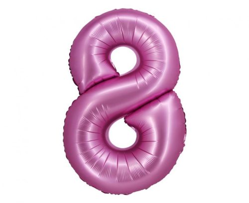 Satin pink, Rosa Nummer 8 Folienballon 76 cm