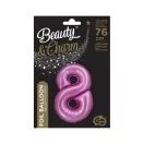 Nummer Satin Pink Rosa Nummer 8 Folienballon 76 cm