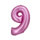 Nummer Satin Pink, Rosa Nummer 9 Folienballon 76 cm