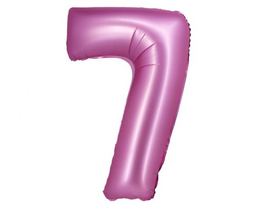 Satin pink, Rosa Nummer 7 Folienballon 76 cm