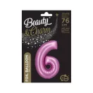Nummer Satin Pink Rosa Nummer 6 Folienballon 76 cm