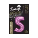 Nummer Satin Pink, Rosa Nummer 5 Folienballon 76 cm