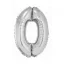 Nummer Silver Silberne Zahl 0 Folienballon 76 cm
