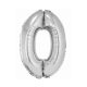 Nummer Silver Silberne Zahl 0 Folienballon 76 cm