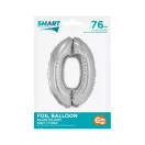 Nummer Silver Silberne Zahl 0 Folienballon 76 cm