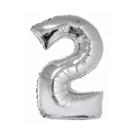 Nummer Silver Silberne Zahl 2 Folienballon 76 cm