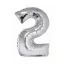 Nummer Silver Silberne Zahl 2 Folienballon 76 cm
