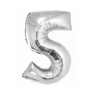 Nummer Silver Silberne Zahl 5 Folienballon 76 cm
