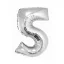 Nummer Silver Silberne Zahl 5 Folienballon 76 cm