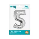 Nummer Silver Silberne Zahl 5 Folienballon 76 cm