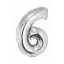 Nummer Silver Silberne Nummer 6 Folienballon 76 cm