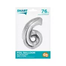 Nummer Silver Silberne Nummer 6 Folienballon 76 cm