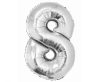 Nummer Silver Silberne Nummer 8 Folie Ballon 76 cm
