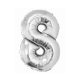 Nummer Silver Silberne Nummer 8 Folie Ballon 76 cm