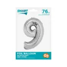 Nummer Silver Silberne Nummer 9 Folienballon 76 cm