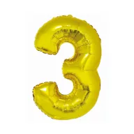 Nummer Gold Goldene Zahl 3 Folienballon 76 cm