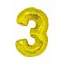 Nummer Gold Goldene Zahl 3 Folienballon 76 cm