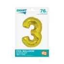 Nummer Gold Goldene Zahl 3 Folienballon 76 cm