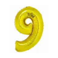 Nummer Gold Goldene Zahl 9 Folienballon 76 cm