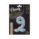 Nummer Holographisches Silber, Silberne Zahl 9 Folienballon mit Sockel 72 cm