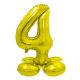 Gold 4 gold Zahl Folienballon mit Standfuß 72 cm