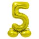 Gold 5 gold Zahl Folienballon mit Standfuß 72 cm