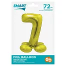 Nummer Gold Goldene Nummer 7 Folienballon mit Ständer 72 cm