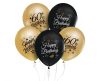 Farbe Happy Birthday 60 Gold-Black Ballon, Luftballon 5 Stück 12 Zoll (30 cm)