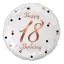Geburtstag B&C White Happy Birthday 18 Folienballon 36 cm