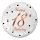 Geburtstag B&C White Happy Birthday 18 Folienballon 36 cm