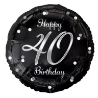 Geburtstag B&C Silver Happy Birthday 40 Folienballon 36 cm