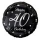 Happy Birthday 40 B&C Silver Folienballon 36 cm
