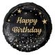 Happy Birthday black Folienballon 36 cm