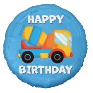   Fahrzeug Concrete Mixer Betonmischer Happy Birthday Folienballon 36 cm