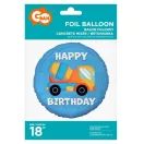 Fahrzeug Concrete Mixer Betonmischer Happy Birthday Folienballon 36 cm
