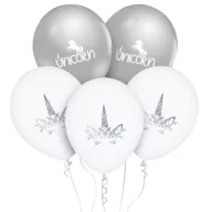Einhorn Silver Ballon, 5 Stück 12 Zoll (30cm)