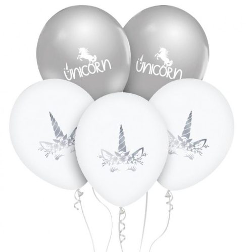 Einhorn Silver Ballon, 5 Stück 12 Zoll (30cm)