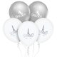 Einhorn silver Ballon, Luftballon 5 Stück 12 inch (30cm)