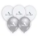 Einhorn Silver Ballon, 5 Stück 12 Zoll (30cm)