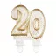 Farbe Gold Goldene Glitzer-Zahl 20 Geburtstagskerze