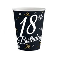   Geburtstag B&C Happy Birthday 18 Papierbecher 6 Stück 200 ml
