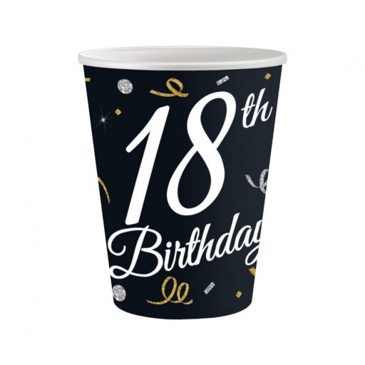 Geburtstag B&C Happy Birthday 18 Papierbecher 6 Stück 200 ml