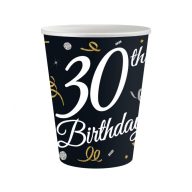   Geburtstag B&C Happy Birthday 30 Papierbecher, 6 Stück, 200 ml